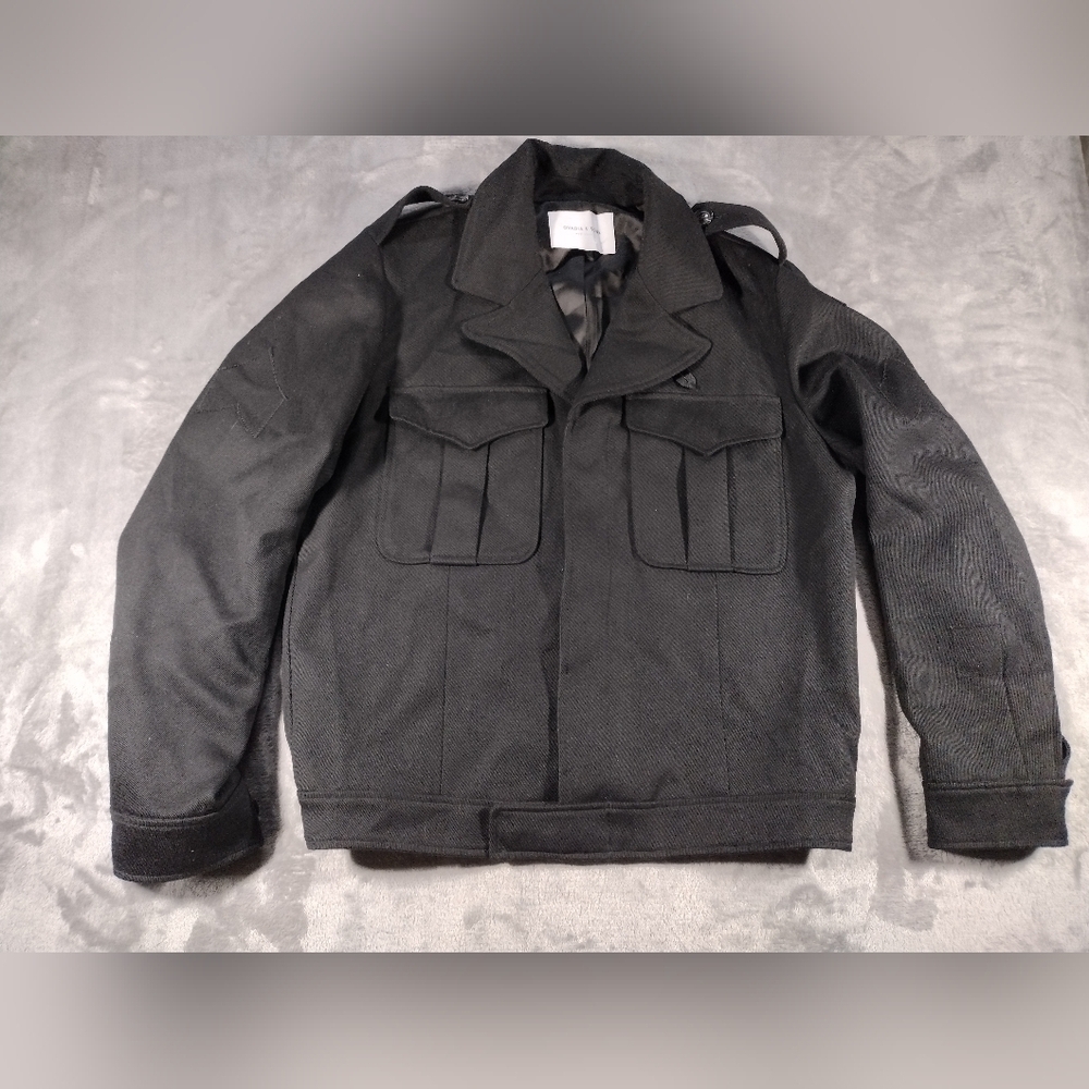 Ovadia & Sons Eisenhower Military Wool Jacket New York Large Black